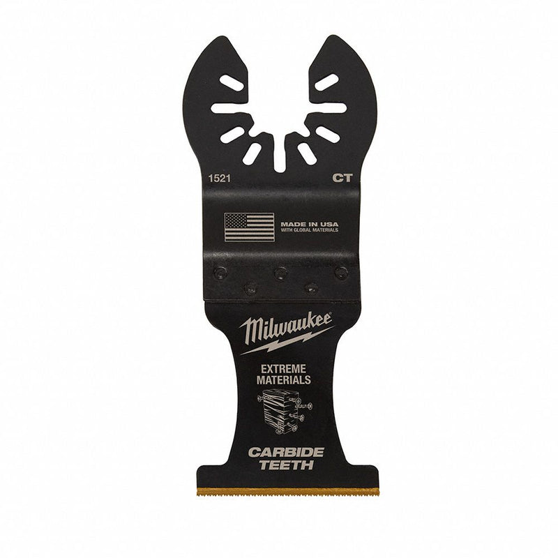 Milwaukee 49-25-1525 OPEN-LOK Oscillating Multi-Tool Blade, 1-3/8 in, Bi-Metal Carbide, Multi-Material, 5 PK