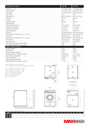 MaxiWash MWLSI-40-E Hard Mount Washer Extractor 40lb (18 kg) Capacity, G-Factor 126, Electric Heated