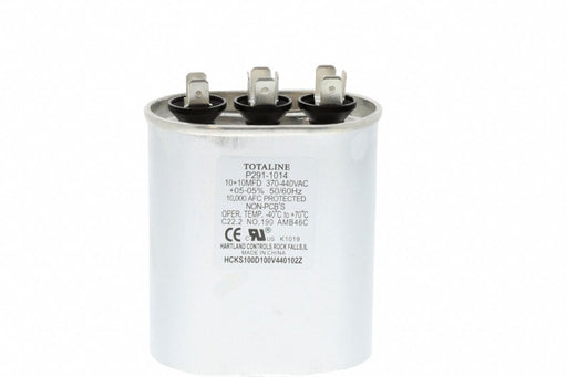 Carrier P291-1014 Oval Capacitor 10/10 MFD 370V