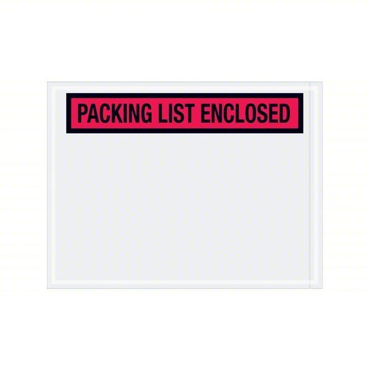 Redwood PL451 Packing List Envelope, Red, PK1000