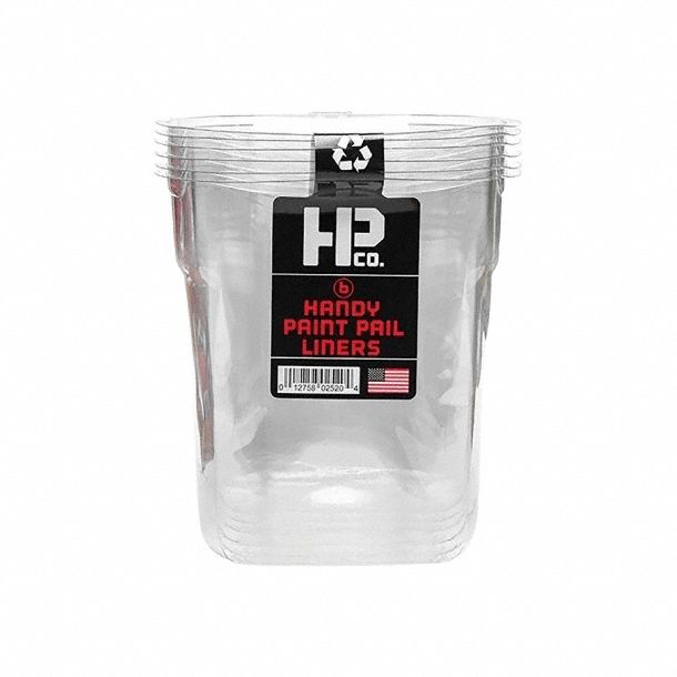 Handy Paint Products 2520-CT Plastic Paint Bucket Liner, 1 qt, Clear, 6 PK