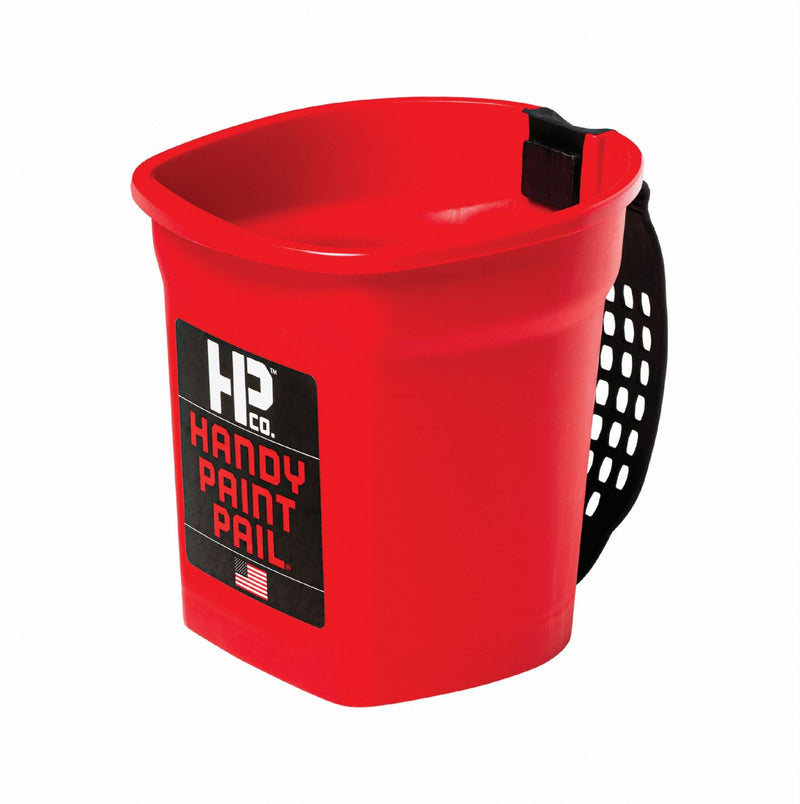 Handy Paint Products 2500-CT HANDy Paint Pail, 1 qt, Red, Plastic, with Magnetic Brush Holder