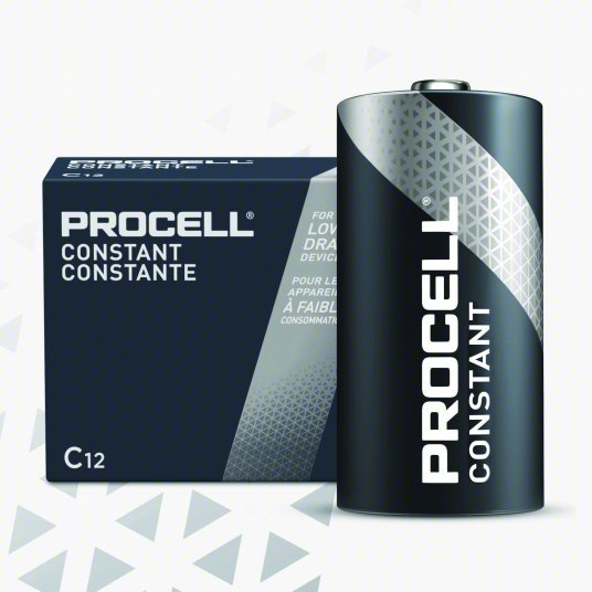 Duracell Procell PC1400 Battery C, Everyday, Alkaline, 1.5V DC, Procell Constant, 12 PK