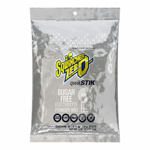 Sqwincher 159060109 Sports Drink Mix, Cool Citrus, Single-Serve, 20 oz Concentrate Per Pack, Sugar-Free, 50 PK