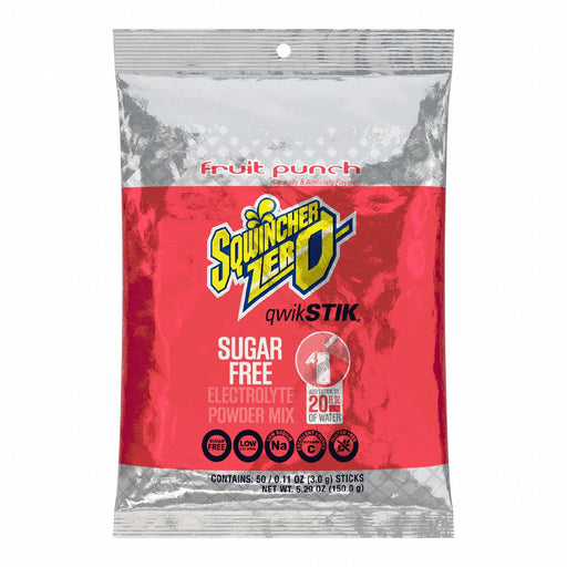 Sqwincher 159060102 Sports Drink Mix, Fruit Punch, Single-Serve, 20 oz Concentrate Per Pack, Sugar-Free, 50 PK