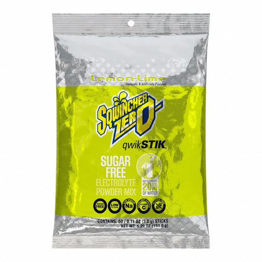 Sqwincher 159060106 Sports Drink Mix, Lemon-Lime, Single-Serve, 20 oz Concentrate Per Pack, Sugar-Free, 50 PK