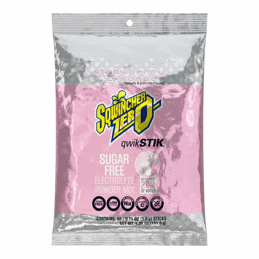 Sqwincher 159060099 Sports Drink Mix, Strawberry Lemonade, Single-Serve, 20 oz Concentrate Per Pack, 50 PK