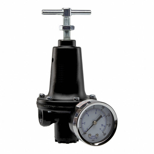 Parker R119-03CG Regulator, Zinc, 3/8 in NPT, 110 scfm, 2 psig to 125 psig, T-Handle