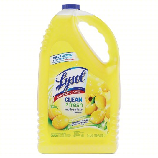 Lysol 77617 Cleaner and Disinfectant, 144 oz. Bottle, Sparkling Lemon & Sunflower Essence, 4 PK