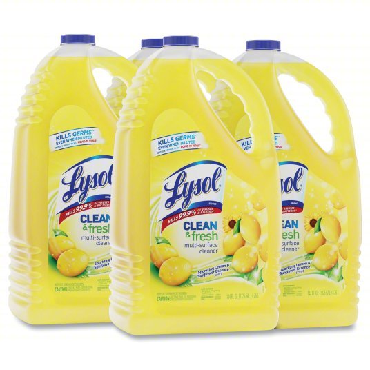 Lysol 77617 Cleaner and Disinfectant, 144 oz. Bottle, Sparkling Lemon & Sunflower Essence, 4 PK