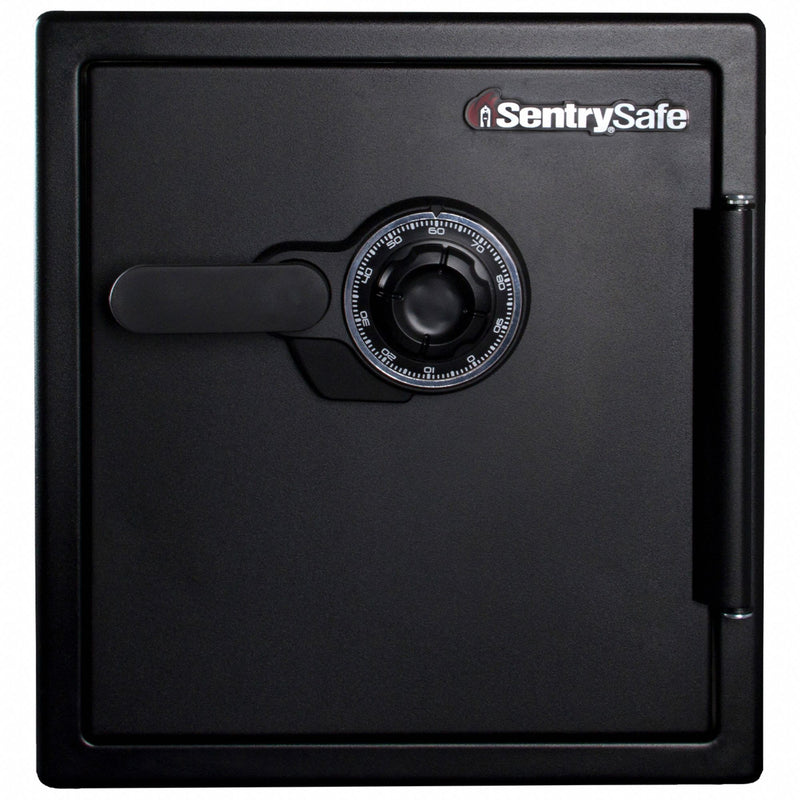 Sentry Safe SFW123CS Fire-Rated Security Safe, 1.23 cu ft, 90 lb, 1 hr Fire Rating, Mechanical Combo Lock, Steel, Black