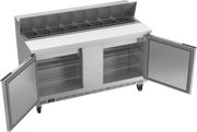 Beverage-Air SPE60HC-16 60" 2 Door Sandwich / Salad Prep Table, (16) 1/6 Size Pans