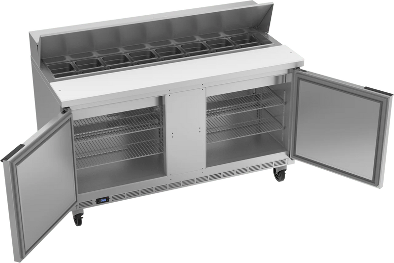 Beverage-Air SPE60HC-16 60" 2 Door Sandwich / Salad Prep Table, (16) 1/6 Size Pans