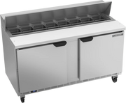 Beverage-Air SPE60HC-16 60" 2 Door Sandwich / Salad Prep Table, (16) 1/6 Size Pans