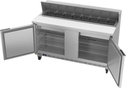 Beverage-Air SPE60HC-16 60" 2 Door Sandwich / Salad Prep Table, (16) 1/6 Size Pans