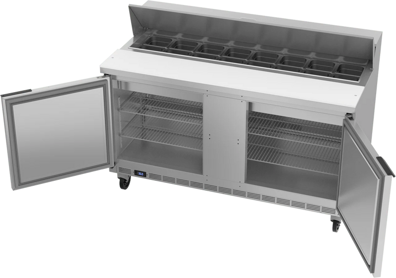 Beverage-Air SPE60HC-16 60" 2 Door Sandwich / Salad Prep Table, (16) 1/6 Size Pans