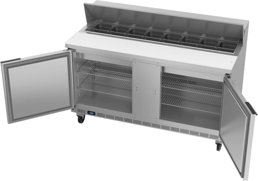 Beverage-Air SPE60HC-16 60" 2 Door Sandwich / Salad Prep Table, (16) 1/6 Size Pans