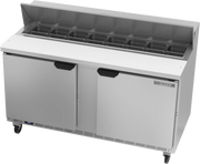 Beverage-Air SPE60HC-16 60" 2 Door Sandwich / Salad Prep Table, (16) 1/6 Size Pans