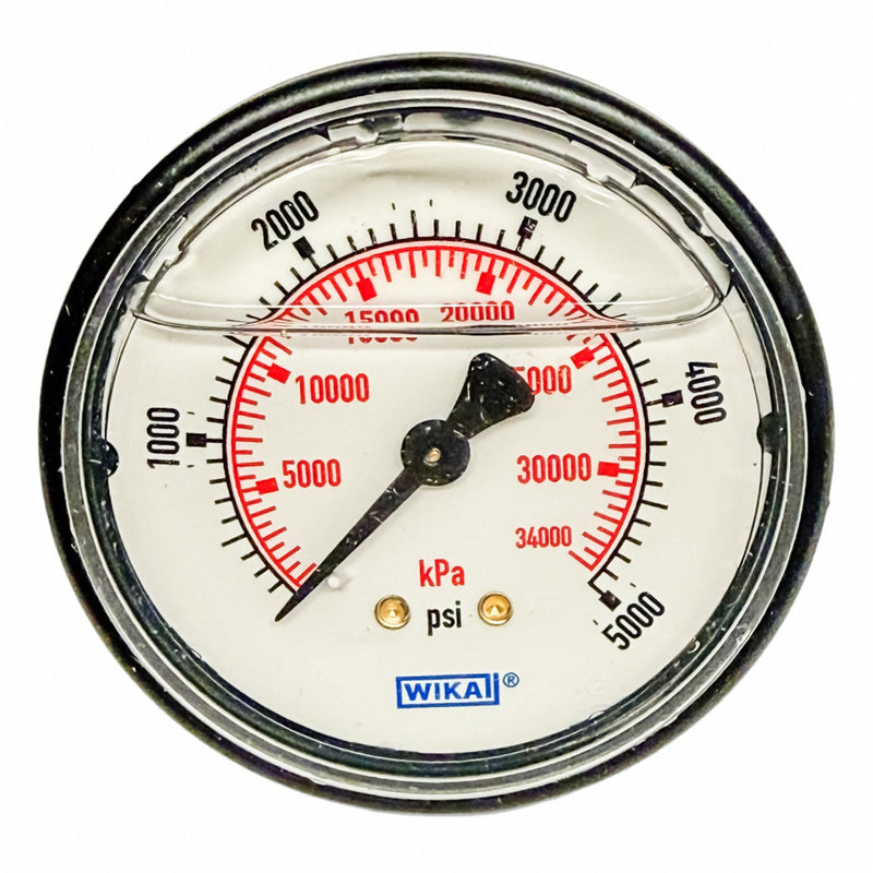 Wika 113.13.25.5000.B Commercial Pressure Gauge, 0 psi to 5,000 psi, 2 1/2 in Dial, 1/4 in NPT Male, Center Back, 4