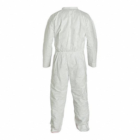 Dupont TY120SWH3X002500 Coveralls 3XL, Tyvek® 400, Open Wrist, Open Ankle, White, Serged Seam, 25 PK