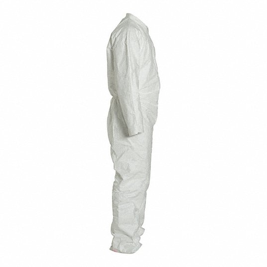 Dupont TY120SWH3X002500 Coveralls 3XL, Tyvek® 400, Open Wrist, Open Ankle, White, Serged Seam, 25 PK