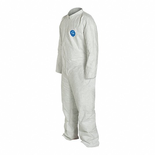 Dupont TY120SWH3X002500 Coveralls 3XL, Tyvek® 400, Open Wrist, Open Ankle, White, Serged Seam, 25 PK