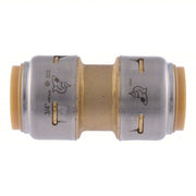 Sharkbite Max UR016 Coupling Brass, Push-Fit x Push-Fit, For 7/8 in x 7/8 in Tube OD, 3/4 in x 3/4 in Pipe Size