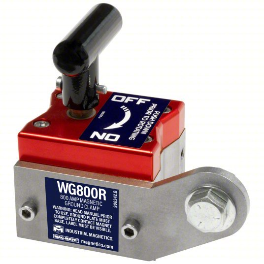 Mag-Mate WG800R Magnetic Welding Ground 800 A, 1/0 AWG, 450 lb Max Pull, Steel