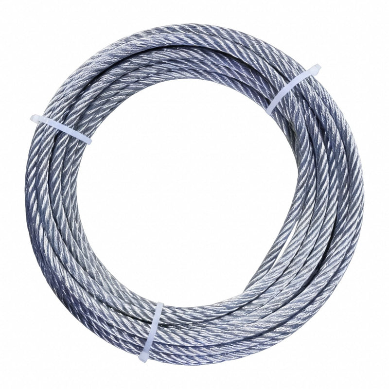 Approved Vendor 2TAF5 Wire Rope, Galvanized Steel, 7 x 19,  2,880 lb Working Load Limit, 100 ft Overall Lg