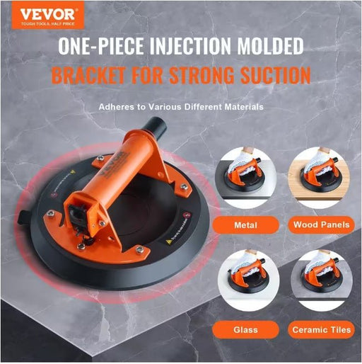 Vevor YXZKXPSL2J8YLA7CMV0 Glass Suction Cup 8 in. Industrial Vacuum Suction Cup 615 lbs. Load Capacity with ABS Handle and Carry Box, 2PK