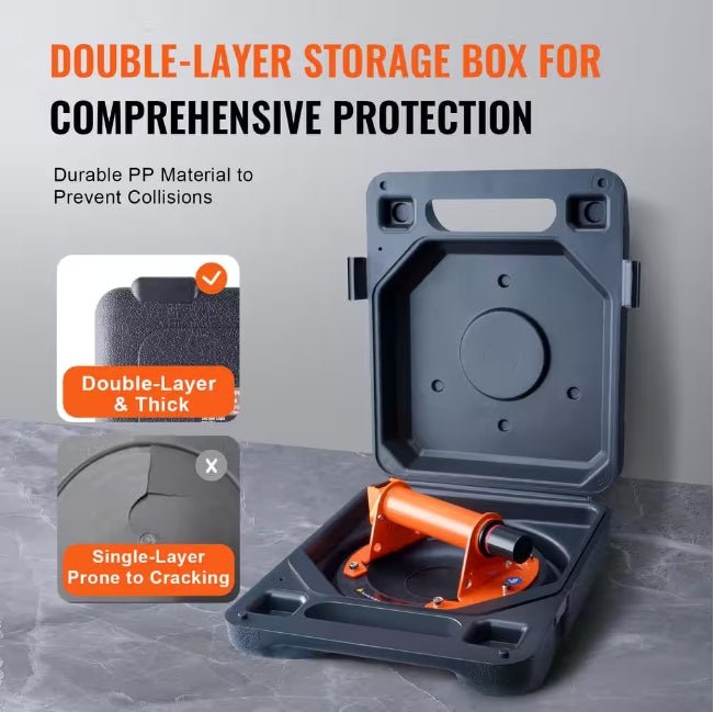 Vevor YXZKXPSL2J8YLA7CMV0 Glass Suction Cup 8 in. Industrial Vacuum Suction Cup 615 lbs. Load Capacity with ABS Handle and Carry Box, 2PK