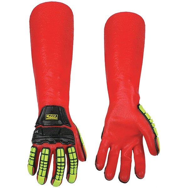Ansell 075-10 R-Chem Impact Glove,Lng Cuff,45cm,M/L,PR