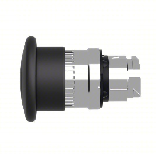 Schneider ZB4BT2 Push Button Operator: 22 mm Size, Maintained Push / Maintained Pull, Black, Metal