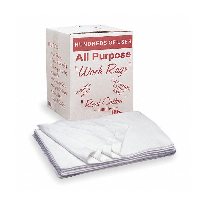 Ability One 7920-01-454-1147 Cloth Rag T-Shirt, New, White, Varies, 5 lb Wt