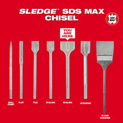 Milwaukee 48-62-4087 3 in x 12 in SLEDGE SDS-MAX Scaling Chisel - Redwood.KV45L255
