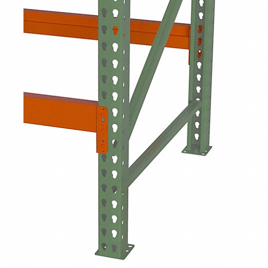 Husky Rack & Wire IBX39096 Step Beam, 96 in W x 3-7/8 in H x 2-1/2 in D, 16 ga Roll-Formed Steel, 5,210 lb Cap, Teardrop Pallet Rack Connection, Orange