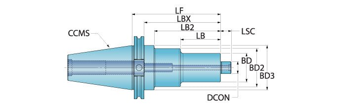 Parlec C40-75SM2 Shell Mill Holder CV40 Taper Size, 3/4 in Pilot Dia., 1-1/2 in Projection, High Speed Steel - Redwood.KV2MLF6