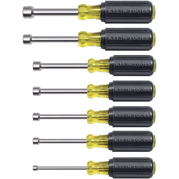 Klein Tools 631 Nut Driver Set, SAE, 11/32 in/1/2 in/1/4 in/3/16 in/3/8 in/5/16 in/7/16 in Tip Size