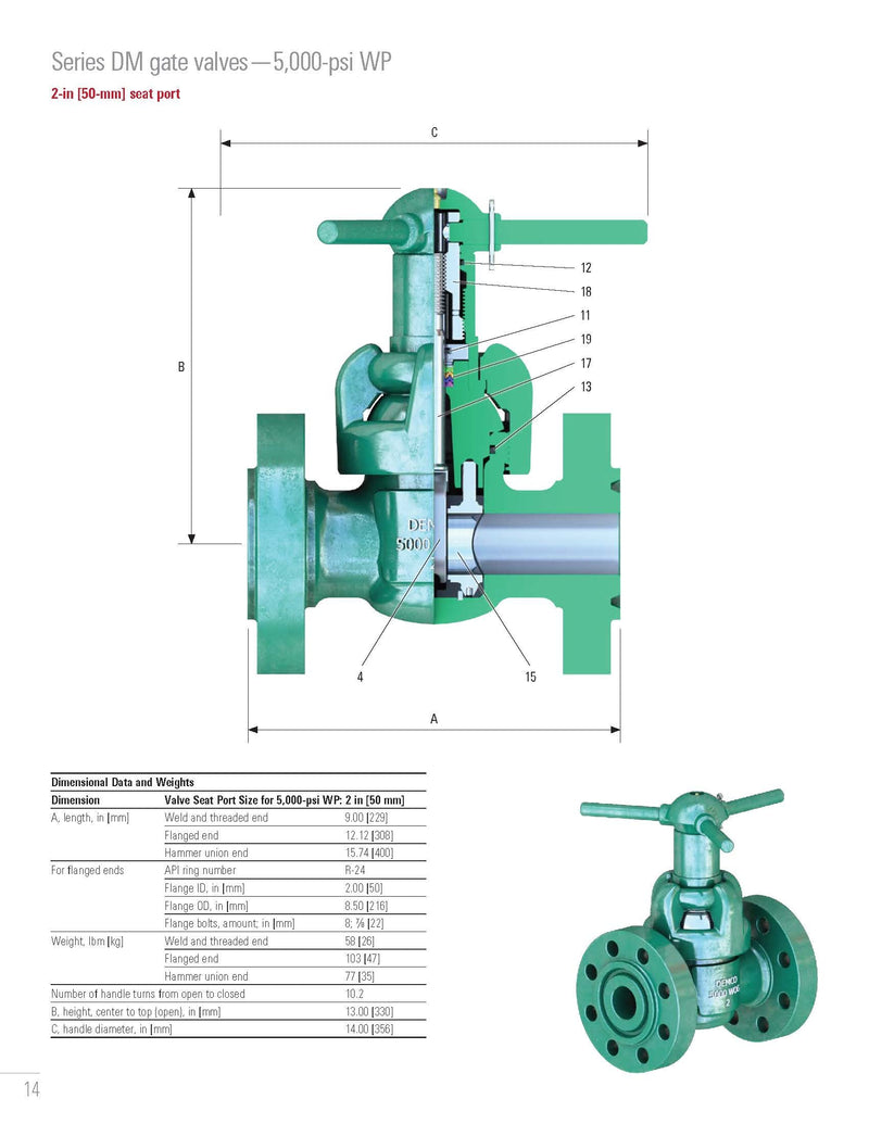 Demco J001931-008 DM 316 SS Stem 2" 5K