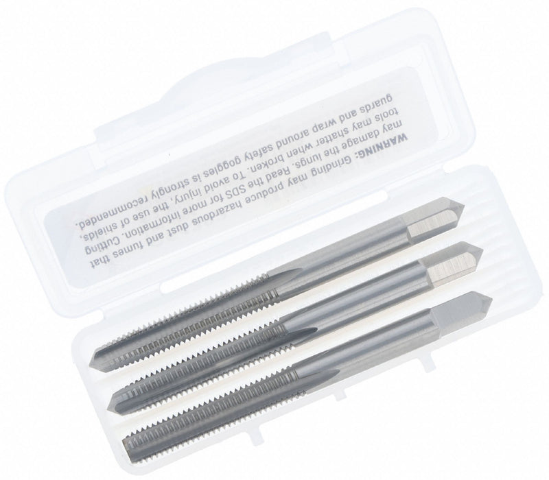 Cleveland C54377 Hand Tap Kit, M5 x 0.8 Metric, 3-Piece (Bottoming/Plug/Taper), HSS, Uncoated, 4-Flute