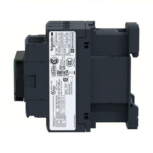 Schneider LC1D18F7 IEC Magnetic Contactor: Non-Reversing, 3 Poles, 18 A, 110V AC Coil, 1NO/1NC