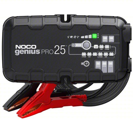 Noco GENIUSPRO25 Battery Charger Charging, Auto, For AGM/CA/EFB/Gel/Lead Acid/Lithium/MF/Wet Cell