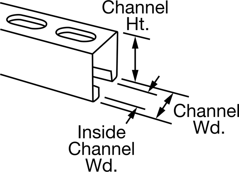 McMaster 3310T513 Strut Channel, Low-Profile Slotted Hole, Zinc-Plated Steel, 10 ft Long, 1-5/8" Width