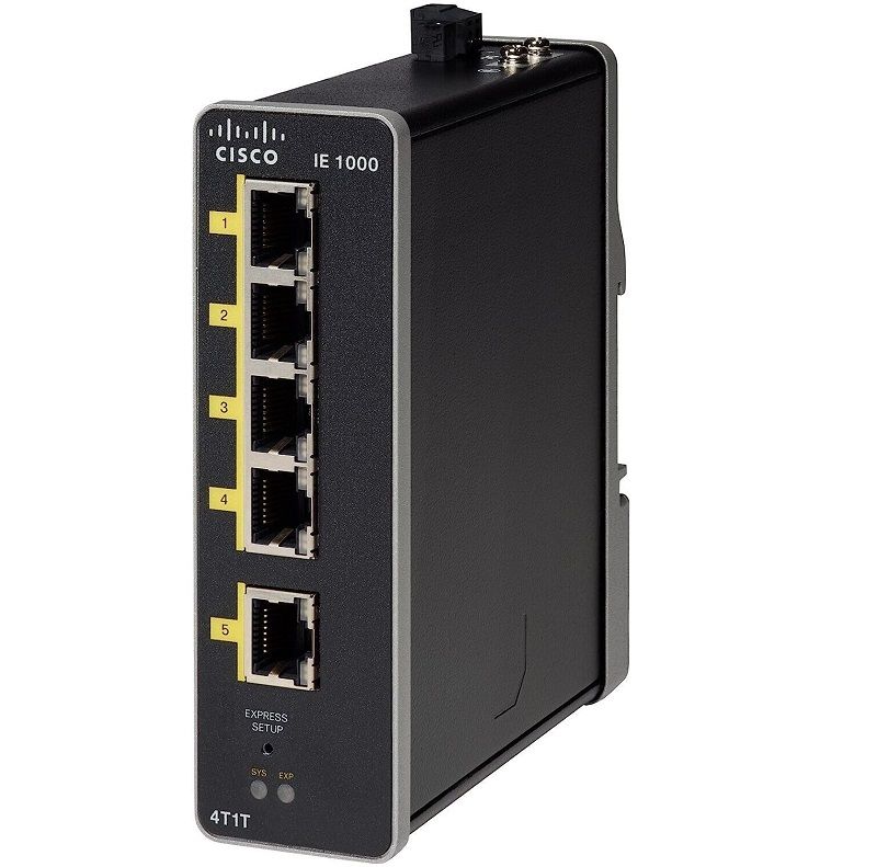 Cisco IE-1000-4T1T-LM Switch managed 1 x 10/100 (uplink) + 4 x 10/100 (downlink) DC power