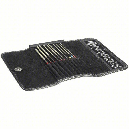 IPA 8042 Round Micro Files Round, 3 in Lg without Tang, 12 Pieces, Includes Handle