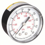 Redwood RW4FMC9 Commercial Pressure Gauge 0 to 300 psi, 2 in Dial, 1/4 in NPT Male, Center Back