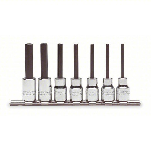 Proto J4900-7C Socket Bit Set 3/8 in Drive Size, 7 Pieces, 1/8 in to 3/8 in Range of Tip Sizes, SAE