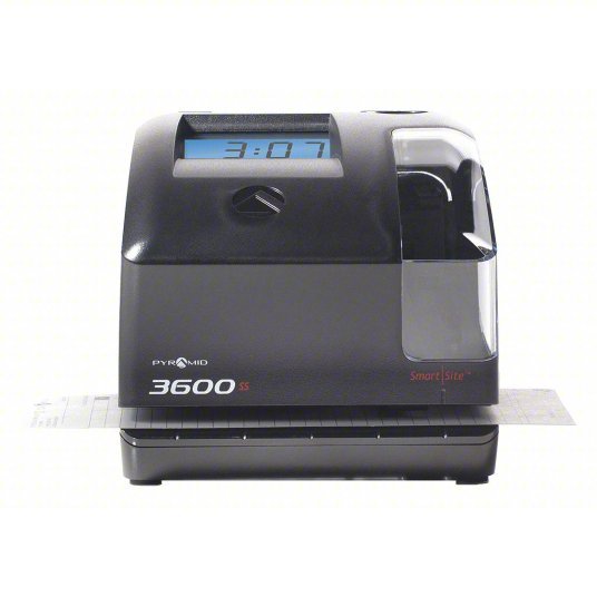 Pyramid 3600SS Time Clock Punch Clock Type, Digital, Black, 5 3/4 in Ht, 6 1/8 in Wd, 6 3/4 in Dp
