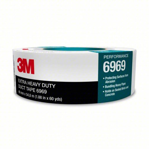 3M 6969 Duct Tape Heavy Duty, 2 in x 60 yd, Silver, Continuous Roll, Pack Qty 1 - Redwood.KV15F769