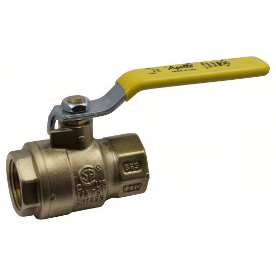 Apollo 77F10501 Manual Two-Way Ball Valve 1 in, Brass, Straight, FNPT x FNPT, 600 psi Max. Pressure